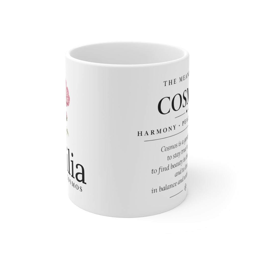 Cosmos Birth Flower Mug — Personalized (October Birth Month)