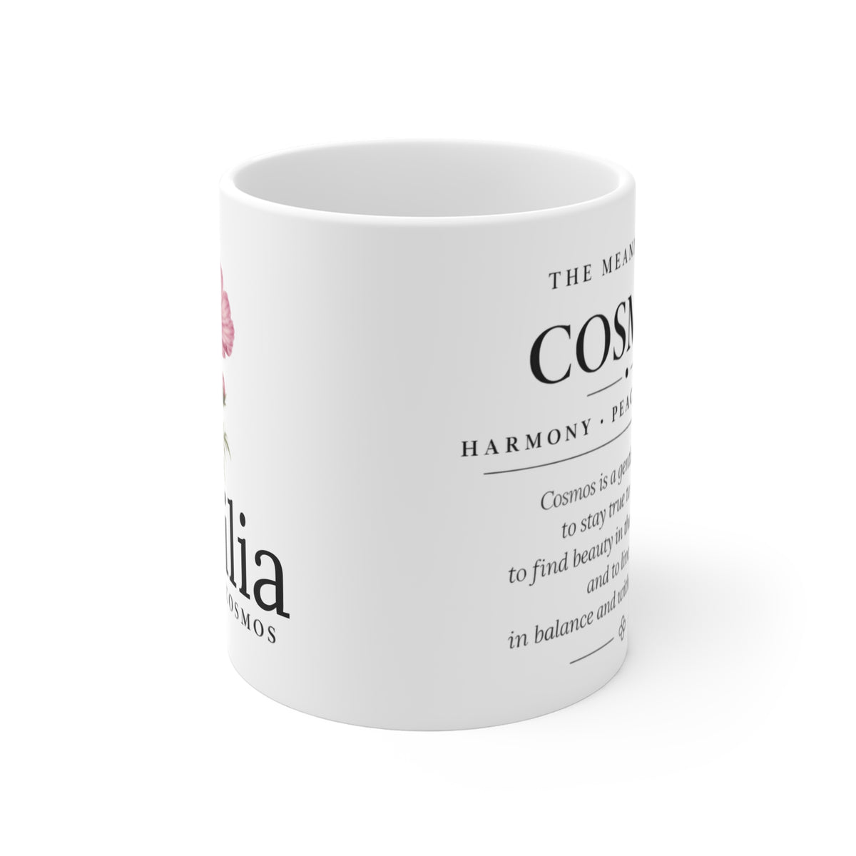 Cosmos Birth Flower Mug — Personalized (October Birth Month)