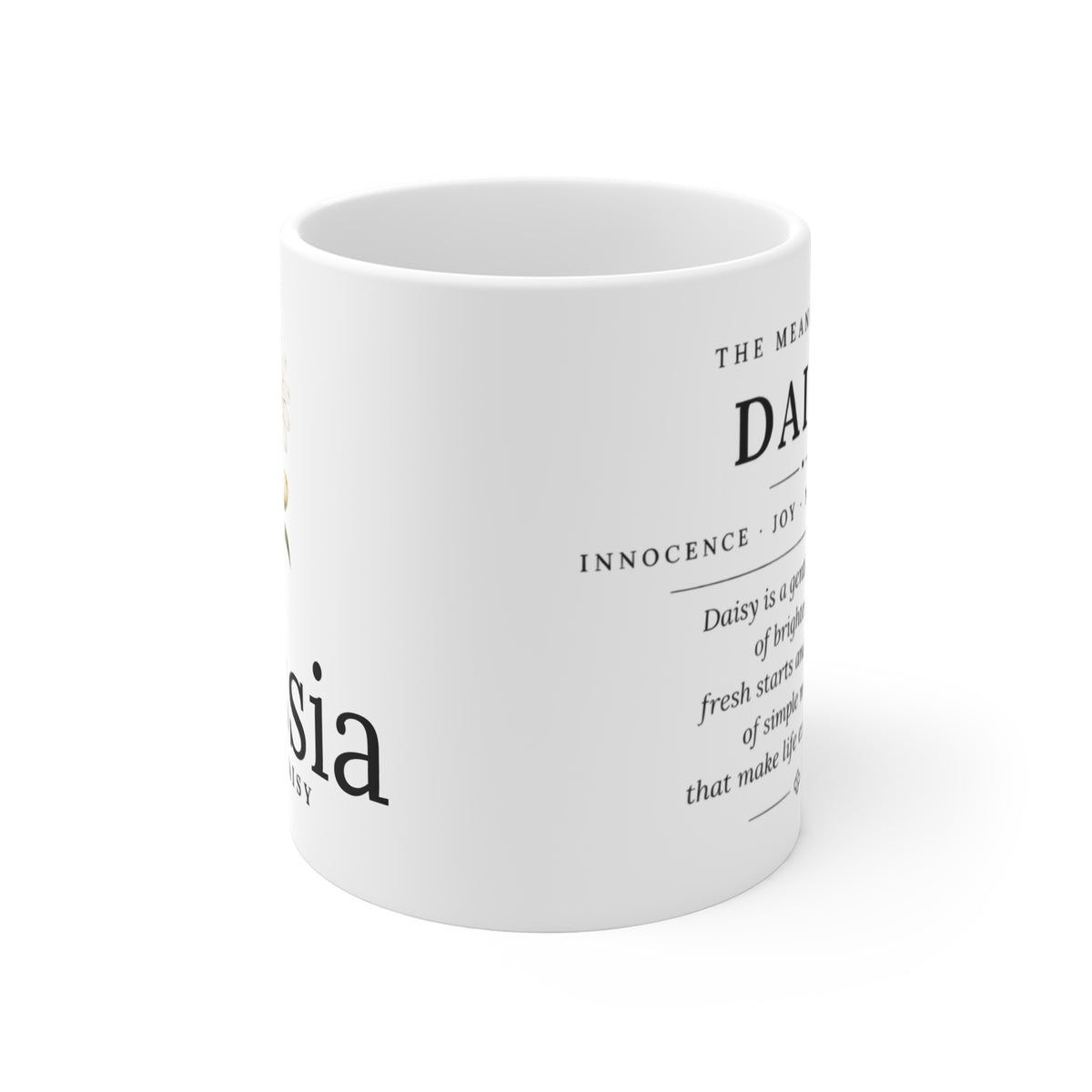 Daisy Birth Flower Mug — Personalized (April Birth Month)