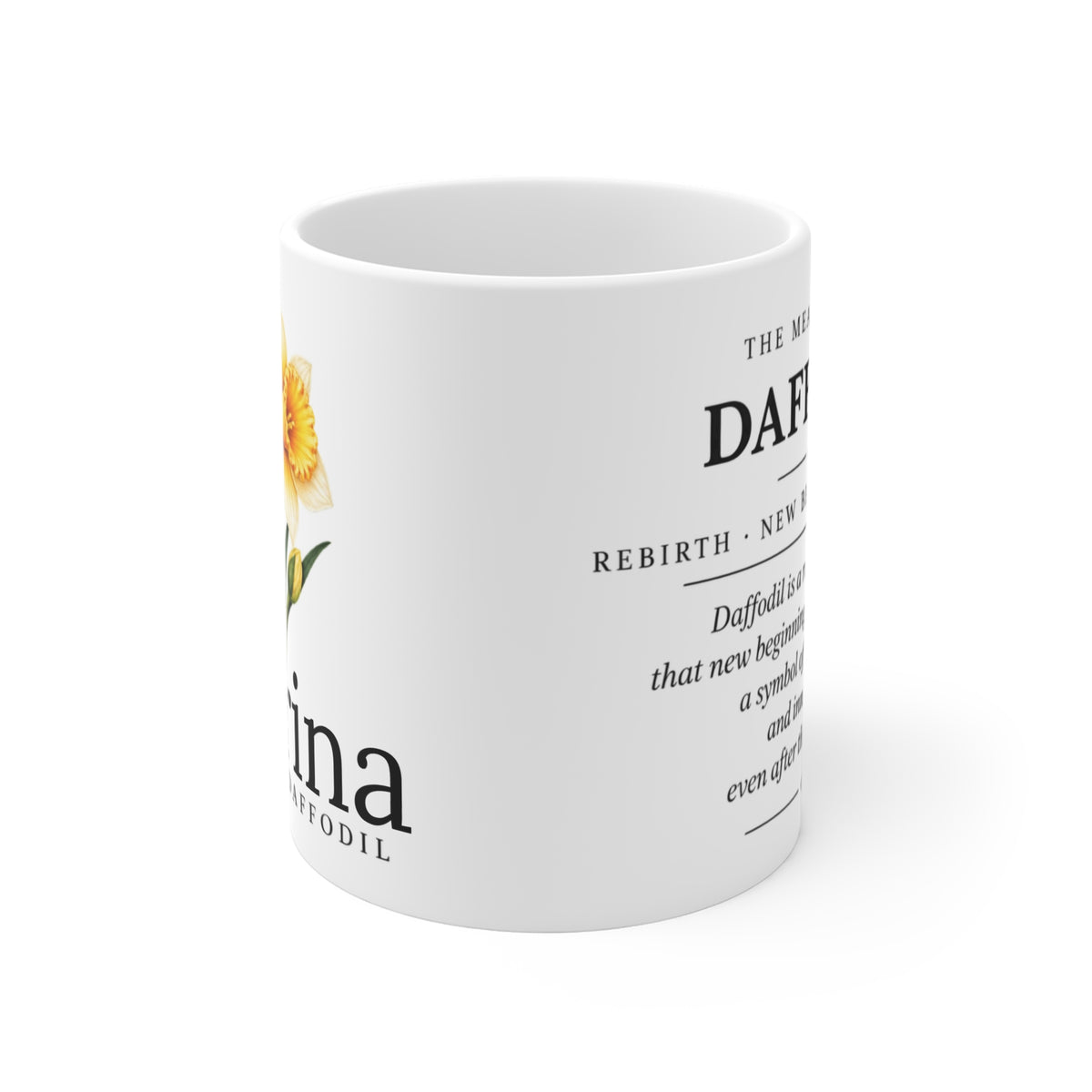 Daffodil Birth Flower Mug — Personalized (March Birth Month)