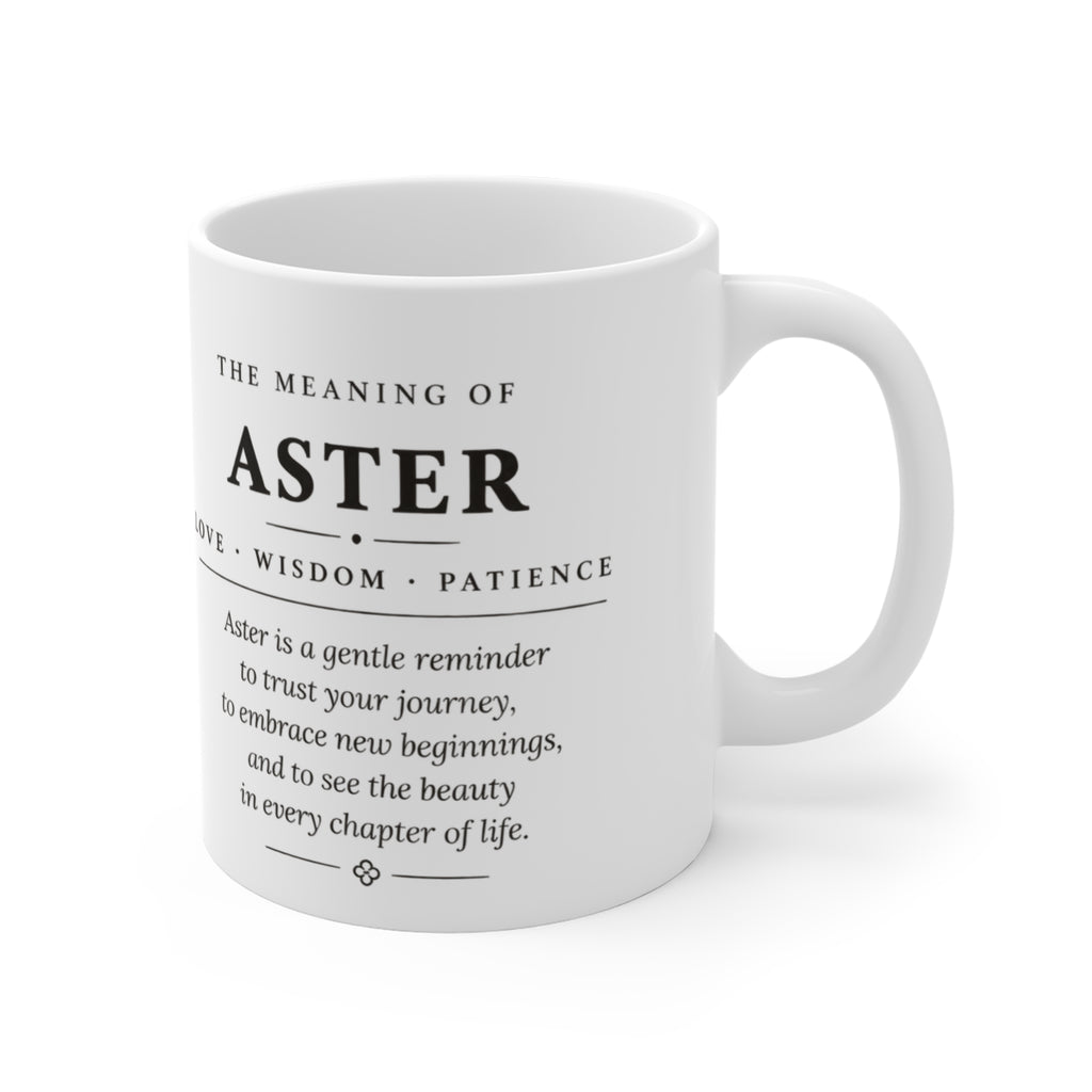 Aster Birth Flower Mug — Personalized (September Birth Month)