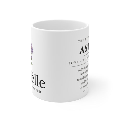 Aster Birth Flower Mug — Personalized (September Birth Month)