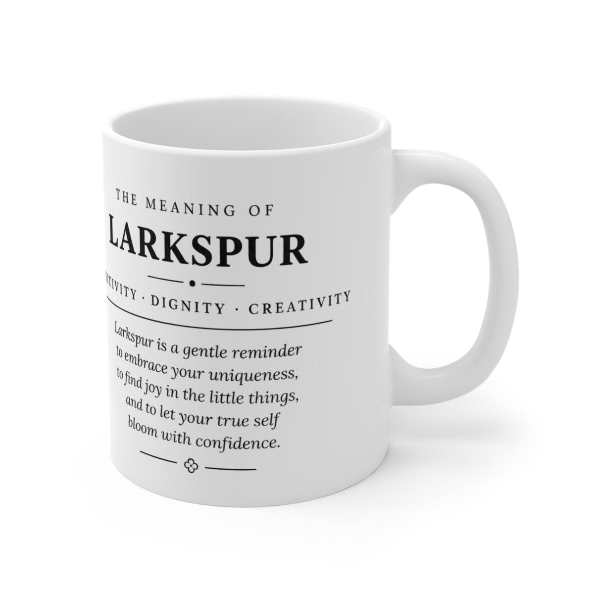 Larkspur Birth Flower Mug — Personalized (July Birth Month)