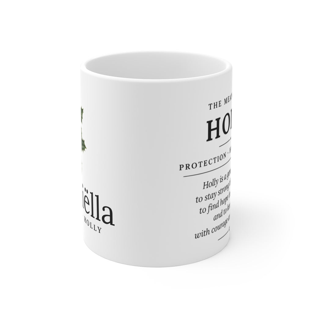 Holly Birth Flower Mug — Personalized (December Birth Month)