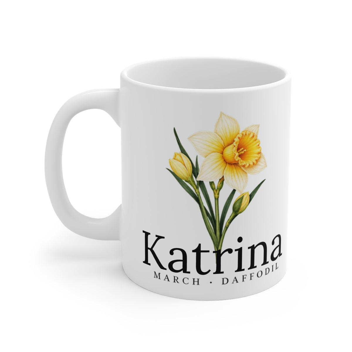 Daffodil Birth Flower Mug — Personalized (March Birth Month)