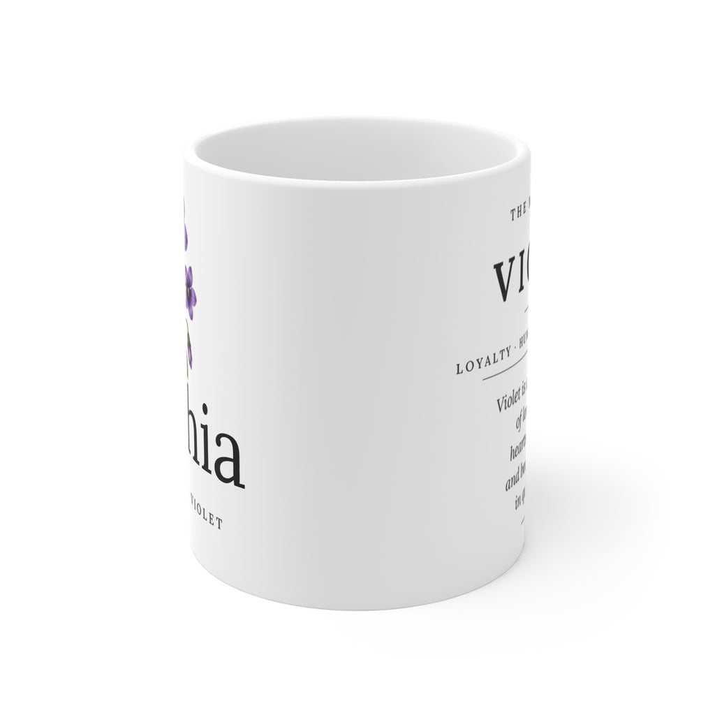 Personalized February Birth Flower Mug – Violet