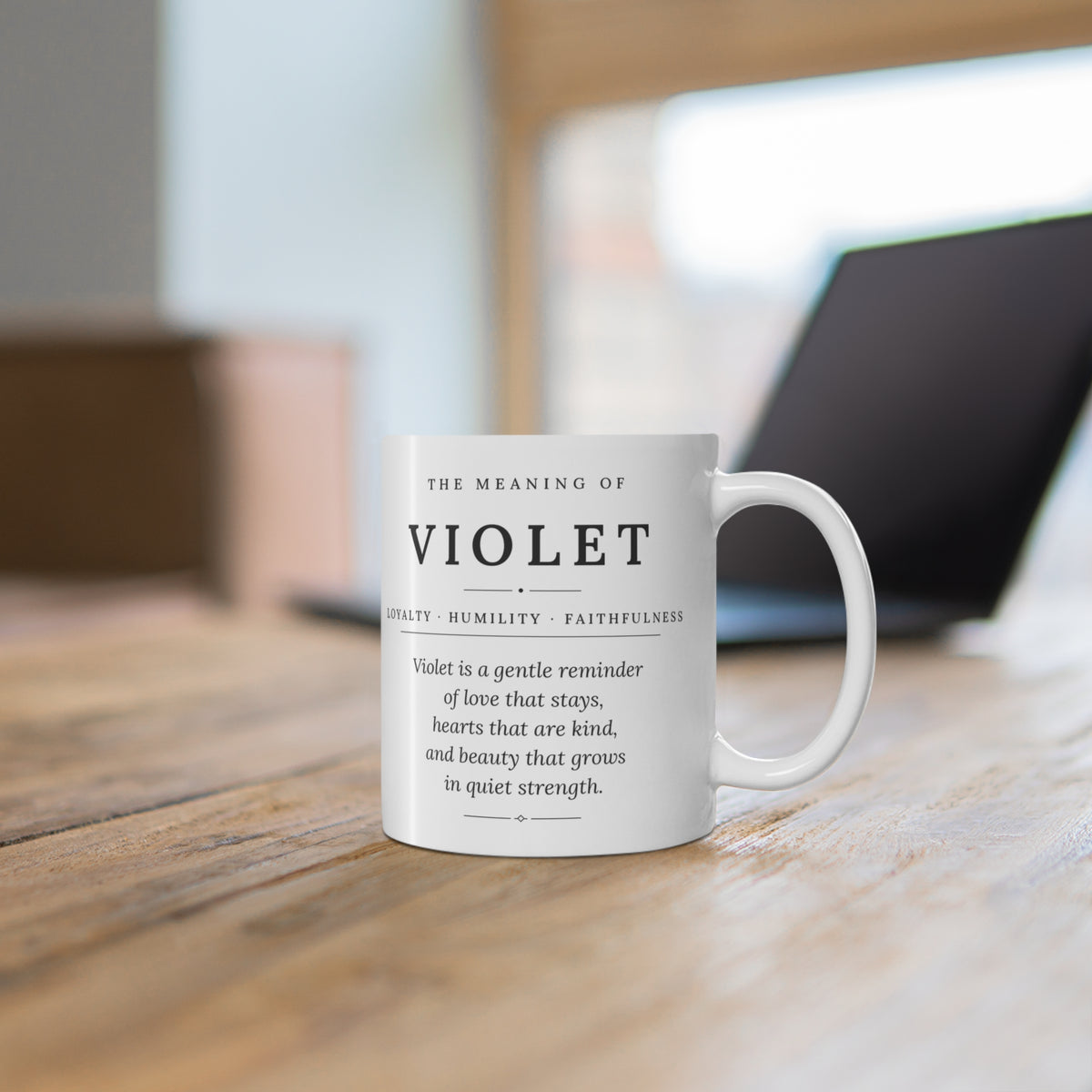 Personalized February Birth Flower Mug – Violet
