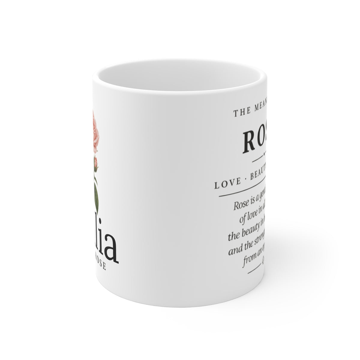 Rose Birth Flower Mug — Personalized (June Birth Month)