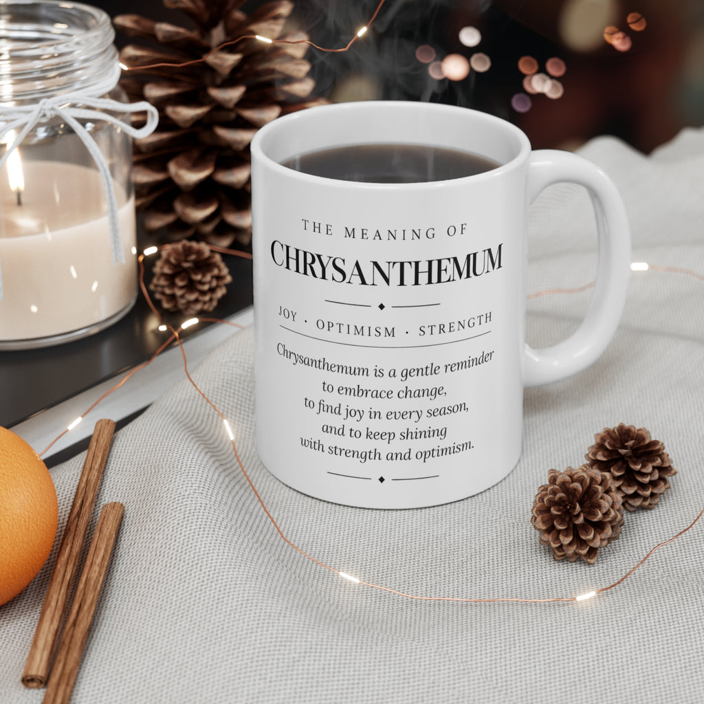 Chrysanthemum Birth Flower Mug — Personalized (November Birth Month)